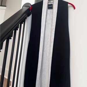 Lysse Black & Gray Sleeveless Long Cardigan Vest – Size S/M